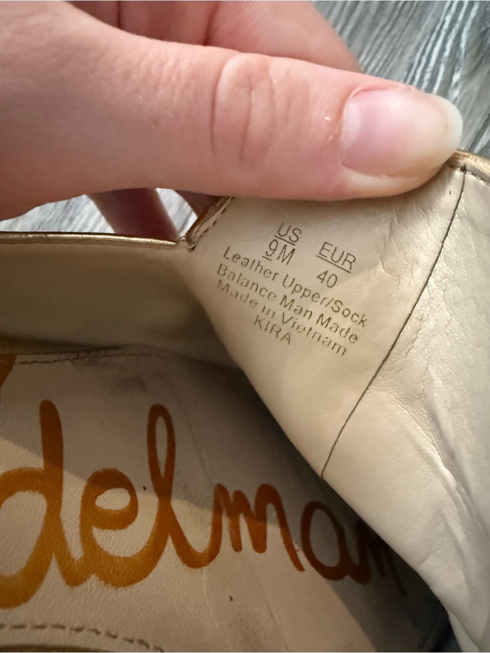 Sam Edelman Metallic Gold Leather Slip-On Mule Loafers - Picture 4 of 4